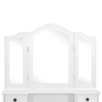 vidaXL Ensemble de coiffeuse avec tabouret Blanc 80x69x141cm Paulownia