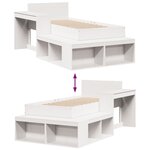 vidaXL Cadre de lit sans matelas blanc 75x190 cm bois de pin massif