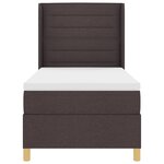 vidaXL Lit à ressorts de avec matelas marron foncé 80x200 cm tissu