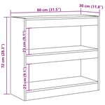 vidaXL Bibliothèque/Séparateur de pièce chêne artisanal 80x30x72 cm