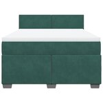 vidaXL Sommier à lattes de lit et matelas Vert foncé 140x190cm Velours
