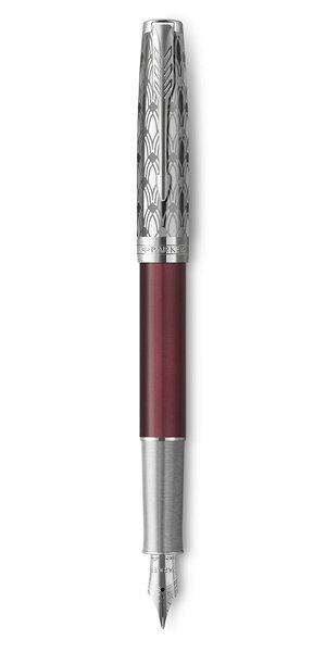 PARKER Sonnet Premium Stylo plume Métal et Laque Rouge Plume moyenne 18k Coffret cadeau