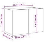 vidaXL Meuble TV mural avec lumières LED gris béton 60x35x41 cm