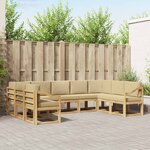 vidaXL Ensemble de canapés d'extérieur 9 Pièces Blanc et Beige
