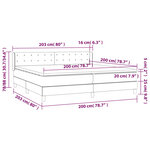 vidaXL Sommier à lattes de lit et matelas Gris clair 200x200cm Velours