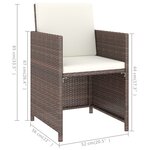 vidaXL Ensemble à manger d'extérieur avec coussins 6Pièces Résine tressée