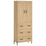vidaXL Buffet haut Chêne sonoma 69 5x34x180 cm Bois d'ingénierie