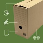 Pack and Move - Lot de 4 boîtes d'archives en carton ondulé robuste - 33 5 x 12 x 24 cm - Organisation pratique