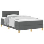 vidaXL Lit à ressorts avec coussin Gris foncé 120 x 190 cm tissu