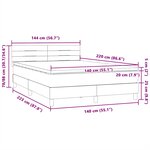 vidaXL Sommier à lattes de lit et matelas bleu foncé 140x220cm velours