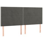 vidaXL Sommier à lattes de lit et matelas Gris foncé 180x200cm Velours