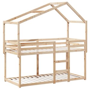 vidaXL Lit superposé avec toit 80x200 cm bois de pin massif