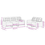 vidaXL Ensemble de canapés 2 Pièces avec coussins Jaune clair Tissu