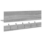 vidaXL Porte-manteau mural avec étagère avec stockage Sonoma gris 90 x 15 x 36 cm