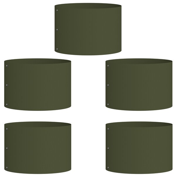 vidaXL Pots verts olive Ensemble de 5 Vert olive Plastique Moyen