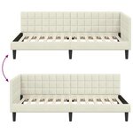 vidaXL Cadre de lit d'angle Crème 100 x 200 cm Velours