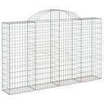 vidaXL Paniers à gabions arqués 7 Pièces 200x30x120/140 cm Fer galvanisé