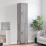 vidaXL Buffet haut Sonoma gris 34 5x34x180 cm Bois d'ingénierie