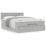 vidaXL Cadre de lit ottoman avec matelas gris clair 140x200 cm velours