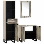 vidaXL Ensemble de mobilier de salle de bain avec tiroir 3 Pièces Blanc