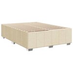 vidaXL Sommier à lattes de lit avec matelas Crème 140x200 cm Tissu