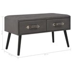 vidaXL Banc avec tiroirs 80 cm Gris Similicuir