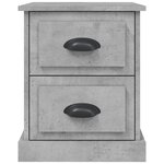 vidaXL Tables de chevet 2 Pièces gris béton 39x39x47 5 cm bois ingénierie