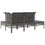 vidaXL Salon de jardin 4 Pièces avec coussins Gris Résine tressée