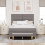 vidaXL Lit à ressorts avec matelas Taupe 140 x 190 cm tissu