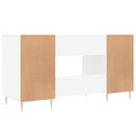 vidaXL Bureau Blanc brillant 140x50x75 cm Bois d'ingénierie