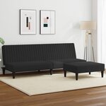 vidaXL Ensemble de canapés 2 Pièces noir velours