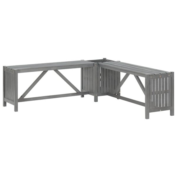 vidaXL Banc d'angle de jardin et jardinière 117 cm bois d'acacia gris