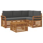vidaXL Ensemble de canapés d'extérieur 5 pc Naturel et Anthracite