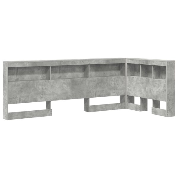 vidaXL Tête de lit de rangement Gris béton 75 cm Bois d'ingénierie
