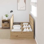 vidaXL Cadre de lit avec stockage chêne artisanal 200 x 80 x 31 5 cm