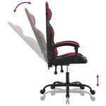 vidaXL Chaise de jeu Noir et rouge bordeaux Similicuir