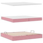 vidaXL Lit de rangement LED avec matelas Rose 200 x 200 cm Velours