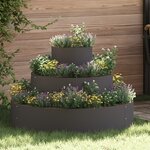 vidaXL Pot en Métal Acier/noir Acier Grand Modulaire Pot en Métal