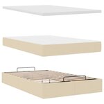 vidaXL Cadre de lit ottoman avec matelas crème 120x190 cm tissu