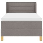 Lit Box Spring vidaXL avec Matelas Taupe 100x200 cm Tissu