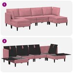 vidaXL Ensemble de meubles pour le salon 6 Pièces Rose Velours
