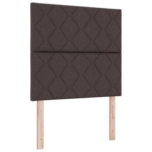 vidaXL Lit à ressort LED avec matelas Marron foncé 120 x 190 cm tissu