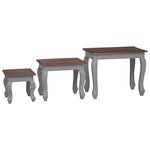 vidaXL Ensemble de tables gigognes 3 Pièces bois d'acajou massif