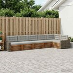 vidaXL Ensemble de canapés d'extérieur 6 Pièces Naturel et gris clair