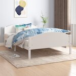 vidaXL Cadre de lit Blanc Bois de pin massif 160x200 cm