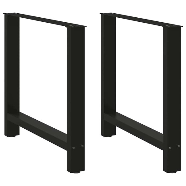 vidaXL Pieds de table à manger Noir 2 pièces 70 x (72-73) cm Acier