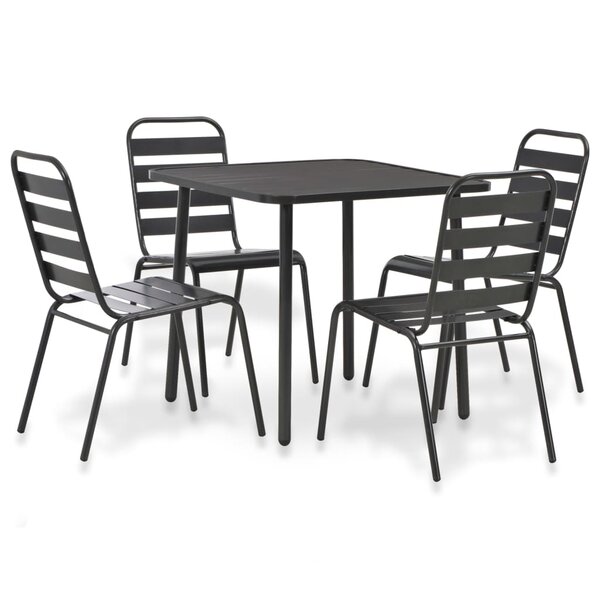 vidaXL Ensemble à manger d'extérieur 5 Pièces Acier Gris foncé