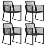 Vidaxl salon de jardin 5 pièces rotin pvc noir