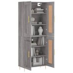 vidaXL Buffet haut Sonoma gris 69 5x34x180 cm Bois d'ingénierie