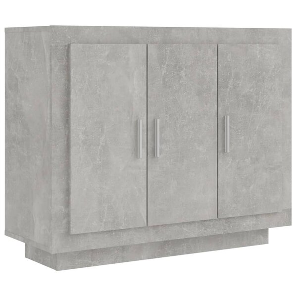 vidaXL Buffet Gris béton 92x35x75 cm Bois d'ingénierie